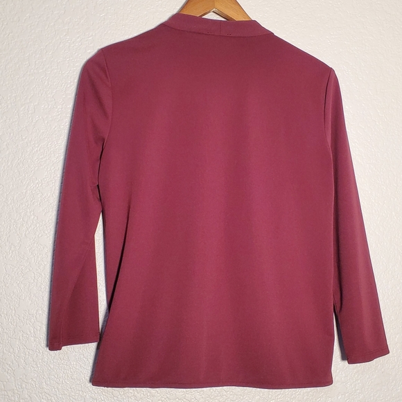 Ann Taylor Women's Burgundy Wrap Blouse - Small - Picture 3 of 3